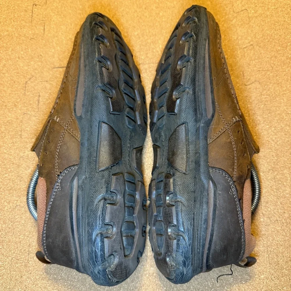 Skechers Relaxed Fit Loafers Mens 8.5 Brown Leather Slip On SN 66146 CDB Casual